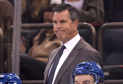 Mike Sullivan, NY Rangers head coach, reacts on the bench